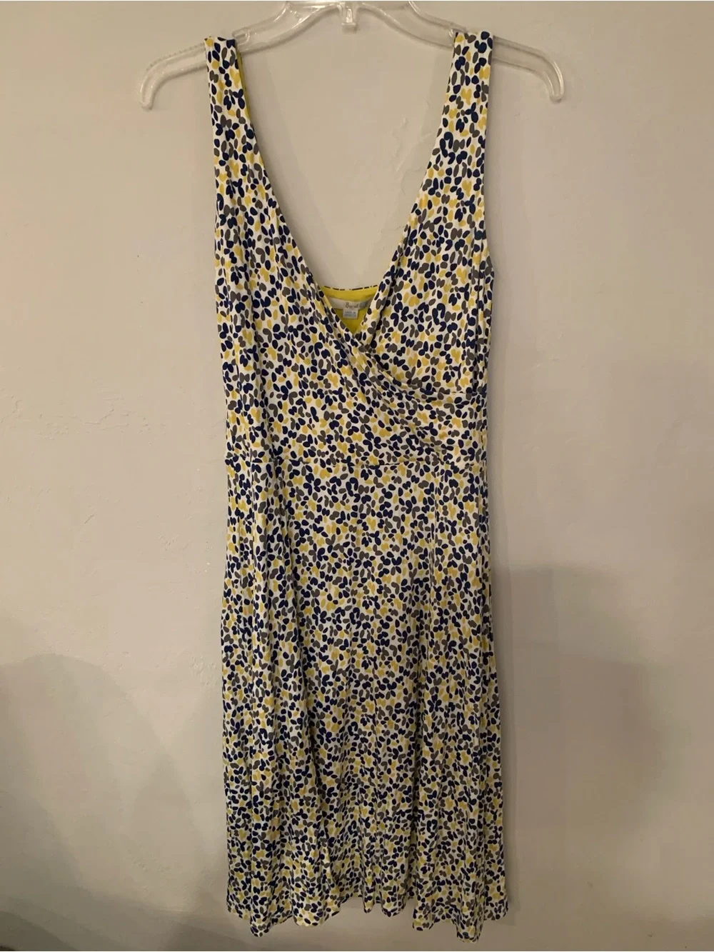 Boden Yellow & Blue Floral Wrap-Effect Midi Sun Dress UK10/US 6 no flaw - Picture 1 of 7